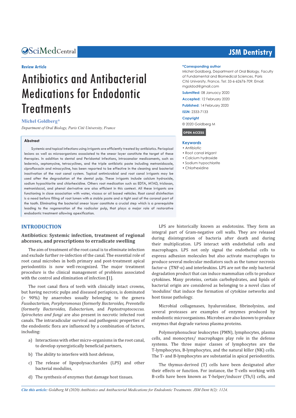 Antibiotics and Antibacterial Medications for Endodontic Treatments