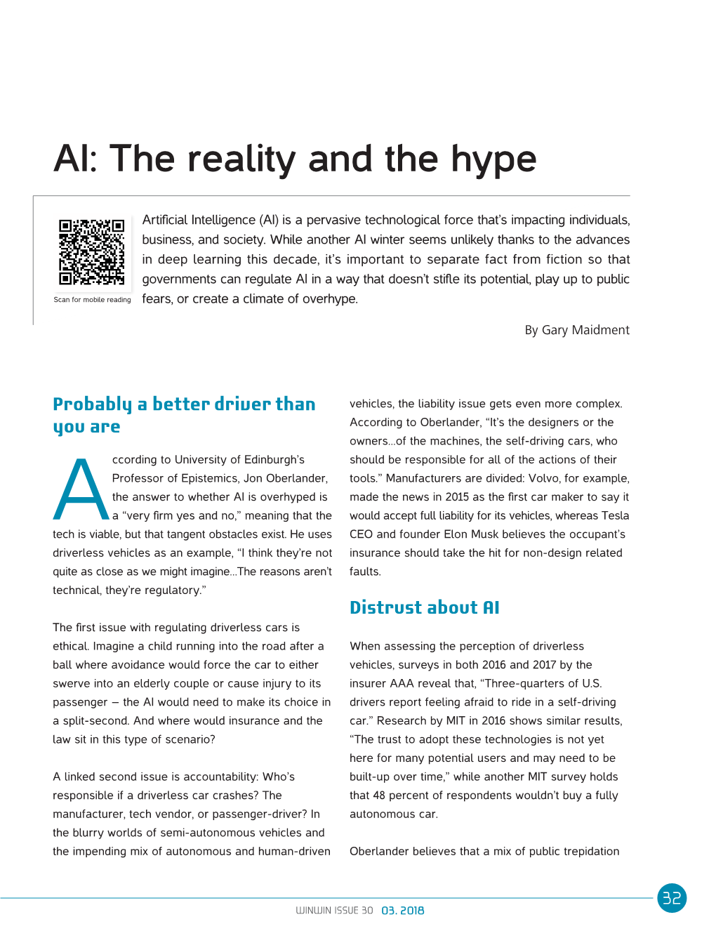 AI: the Reality and the Hype