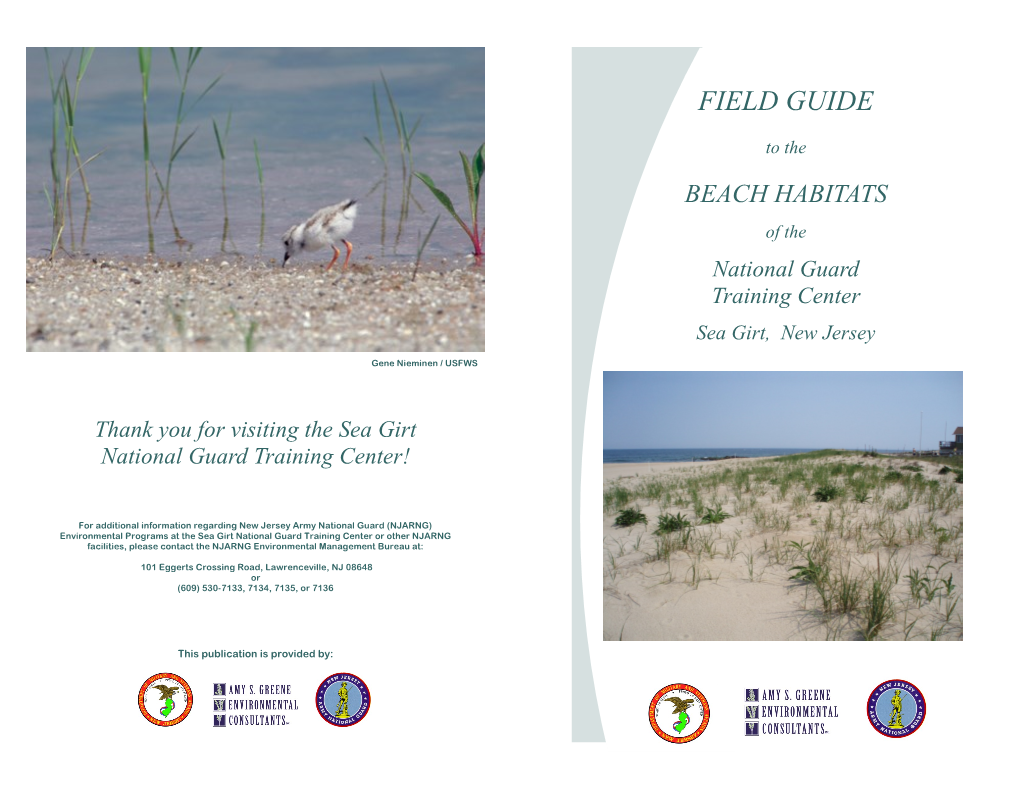 Field Guide to Beach Habitats at the Sea Girt NGTC