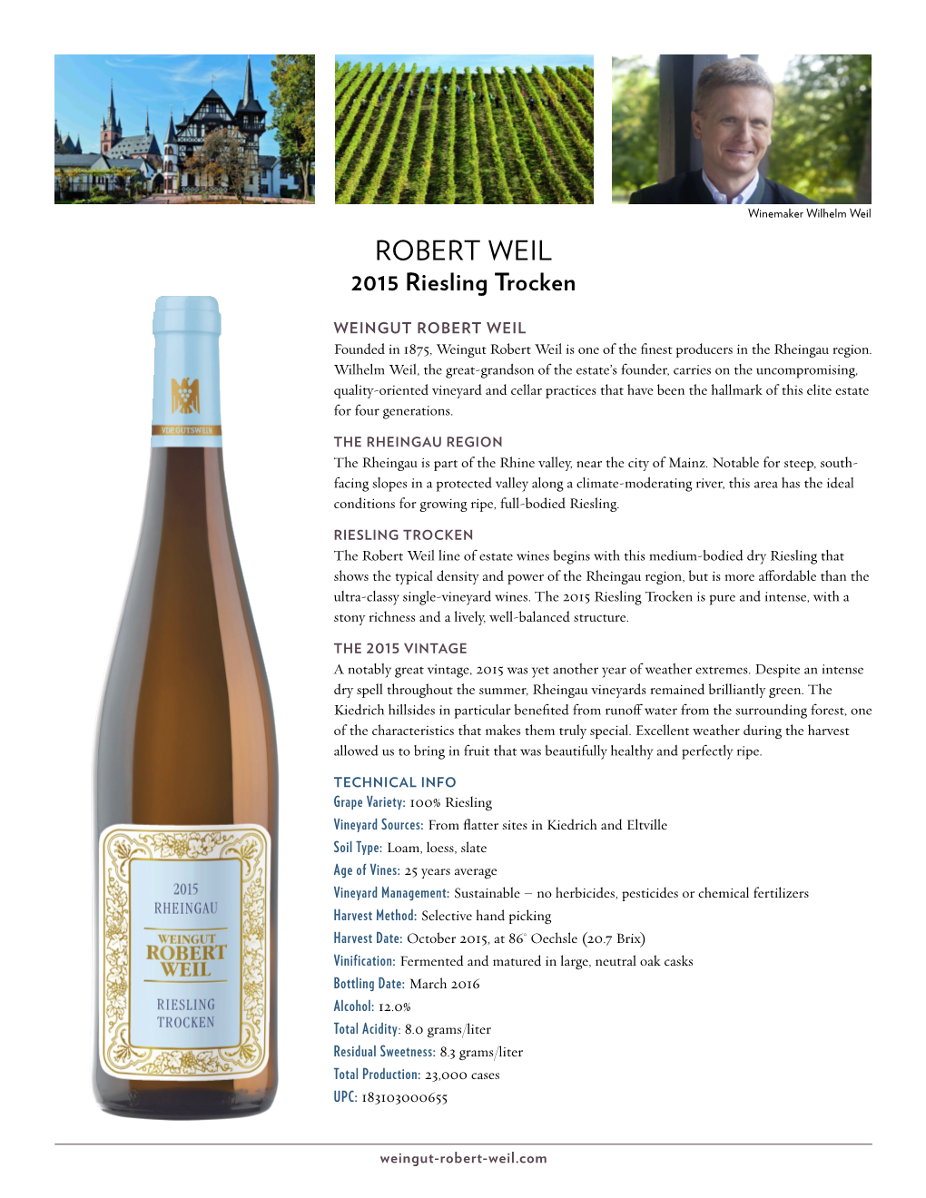 ROBERT WEIL 2015 Riesling Trocken