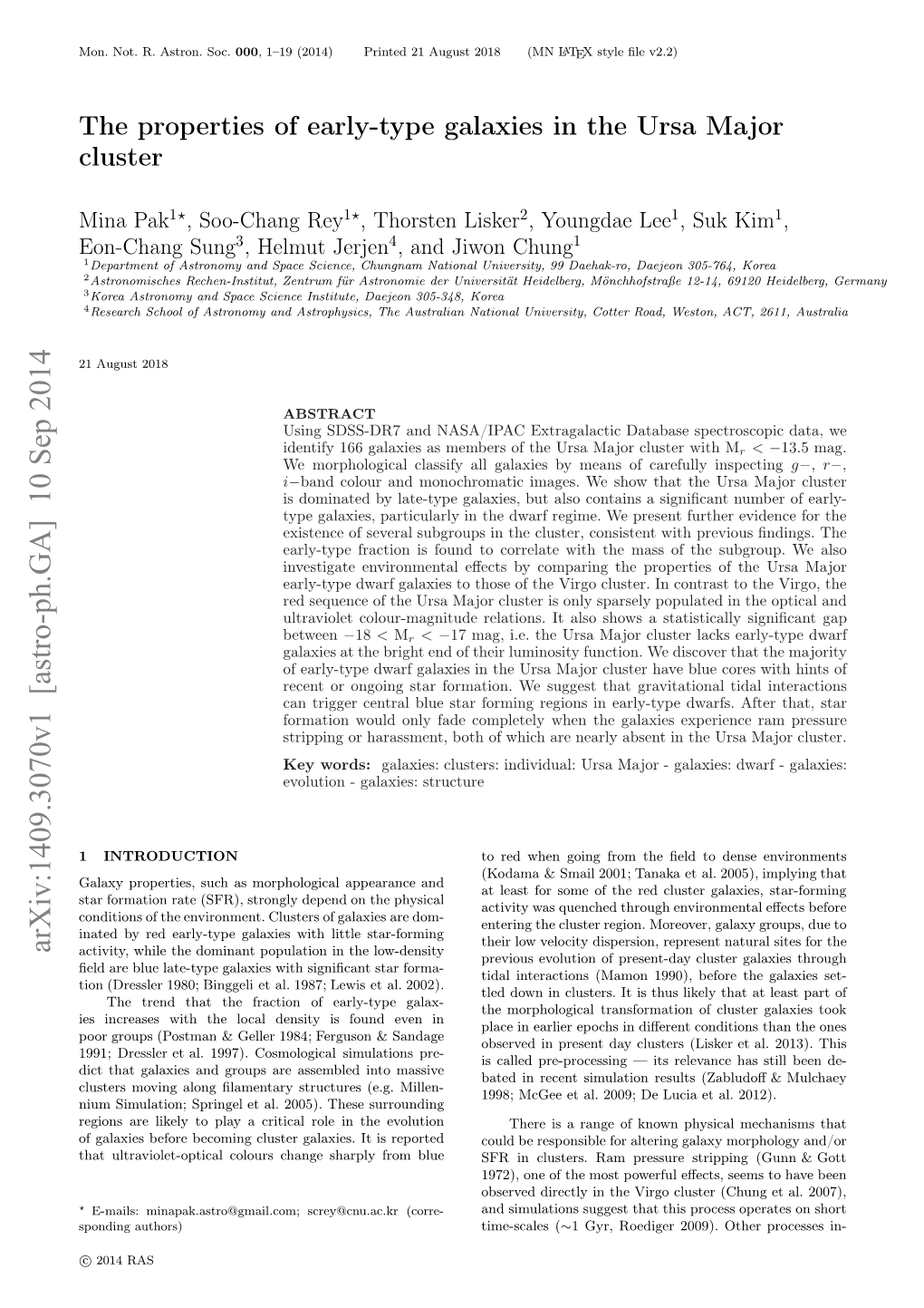 The Properties of Early-Type Galaxies in the Ursa Major Cluster 3