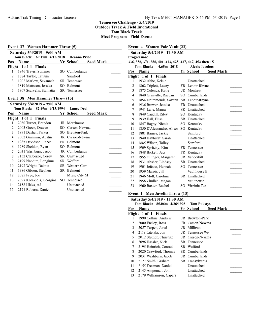 Adkins Trak Timing