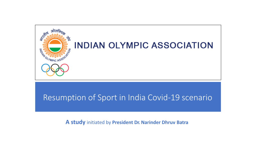 Resumption of Sport in India Covid-19 Scenario