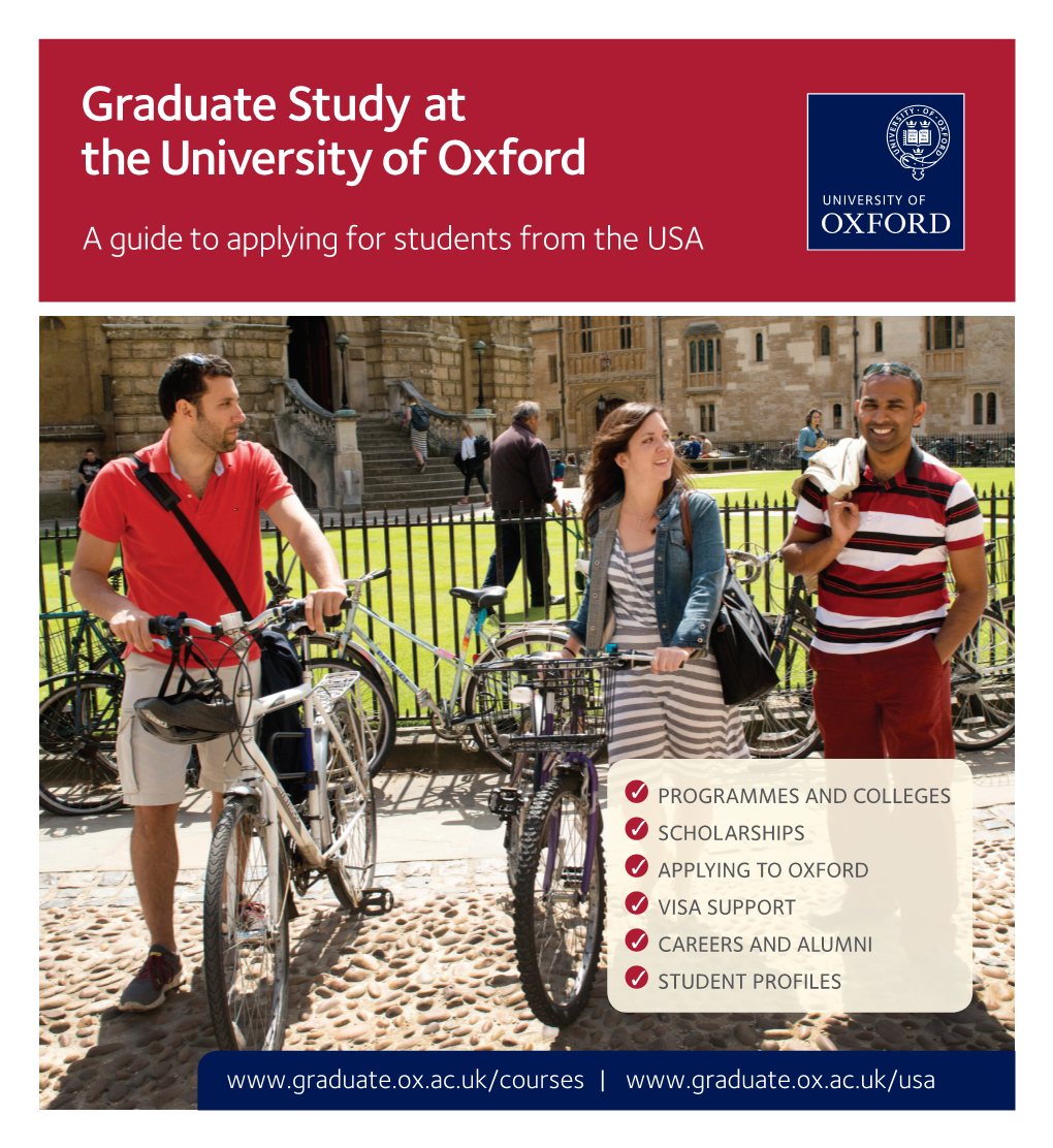 Graduate Study at the University of Oxford