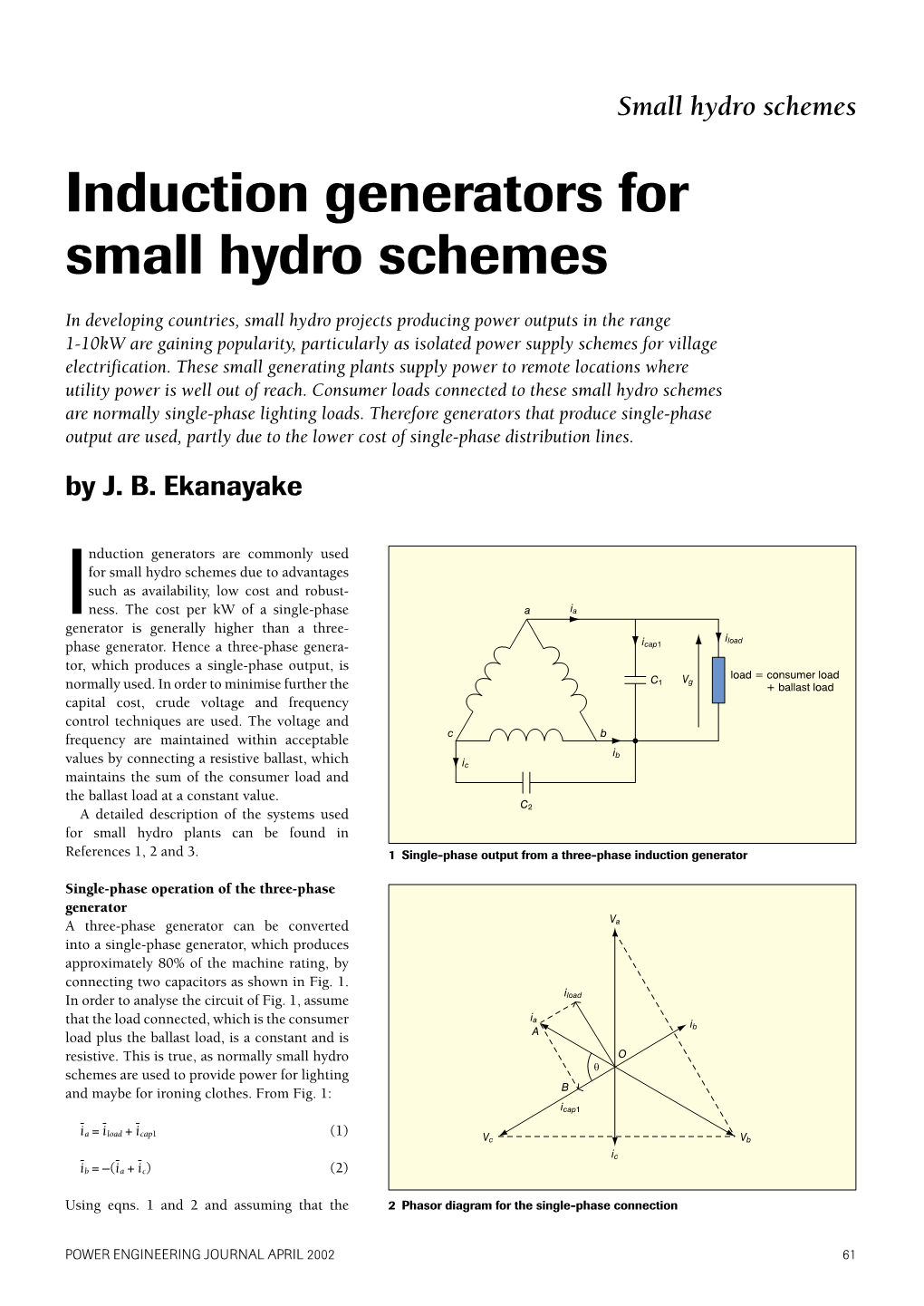 Induction Generators for Small Hydro Schemes