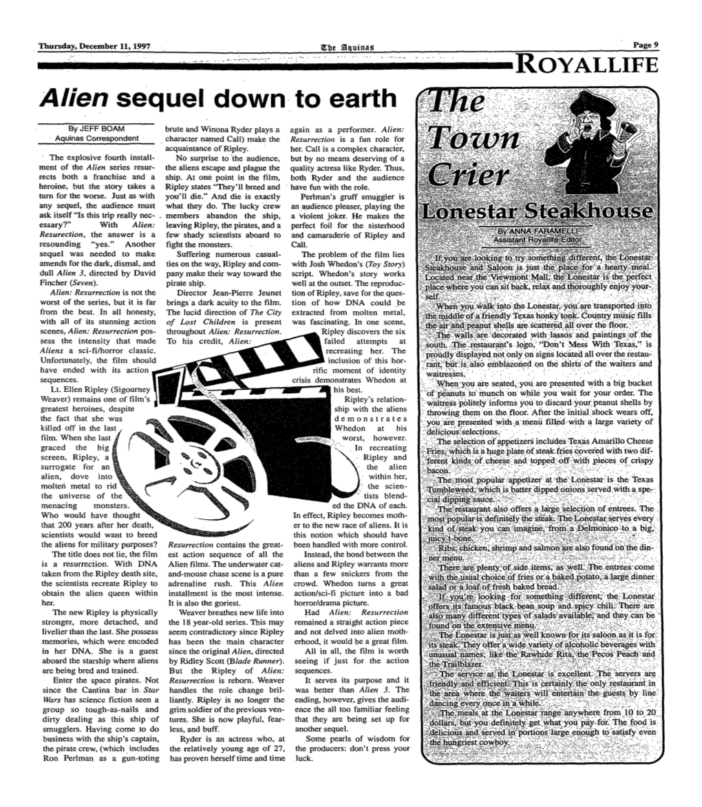 Alien Sequel Down to Earth