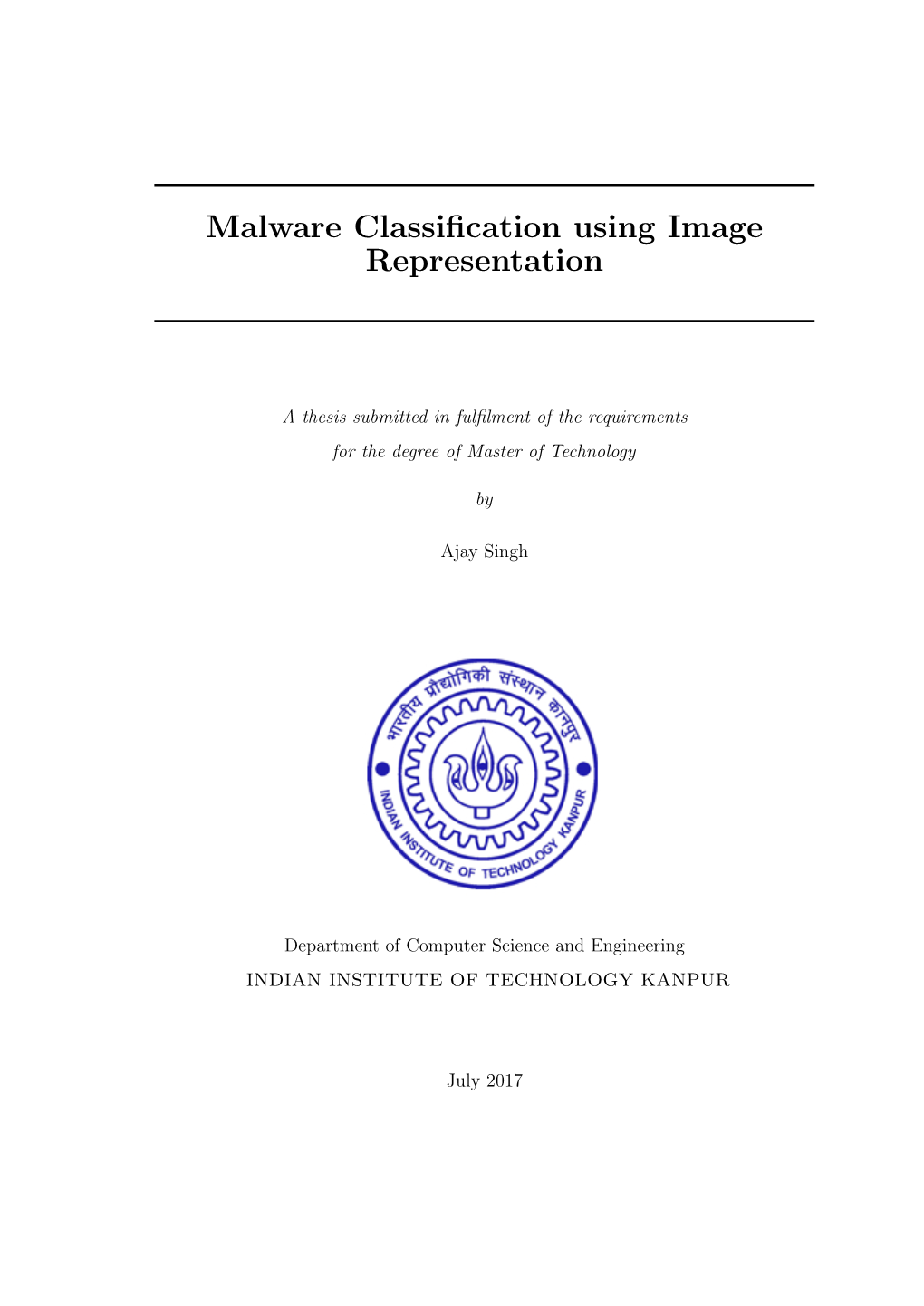 Malware Classification Using Image Representation