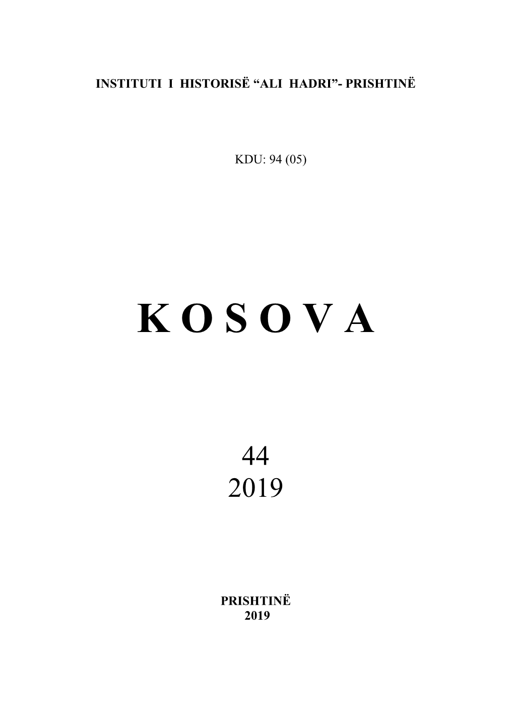 Kosova, 44 (2019)