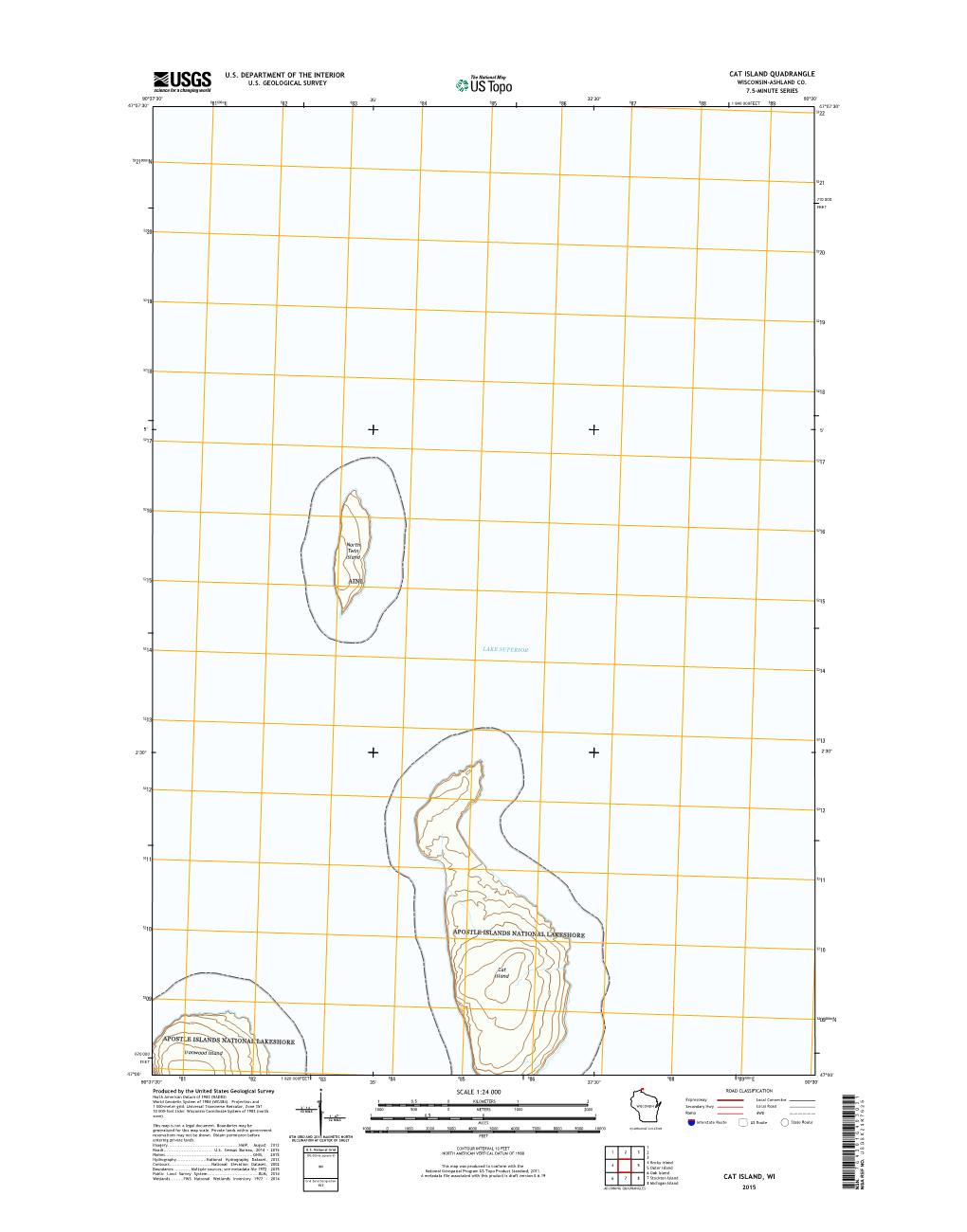 USGS 7.5-Minute Image Map for Cat Island, Wisconsin