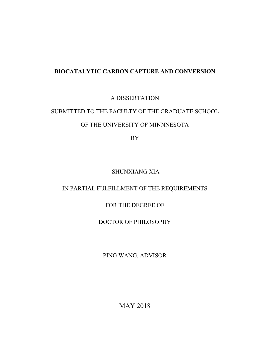 Biocatalytic Carbon Capture and Conversion