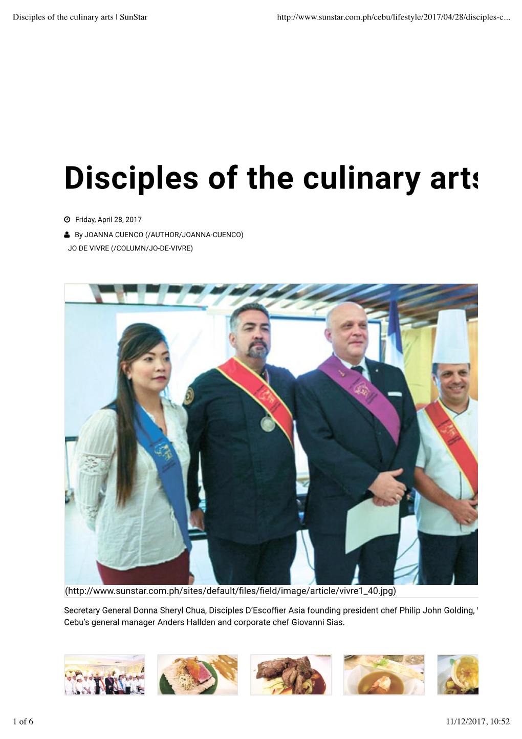 Disciples of the Culinary Arts | Sunstar