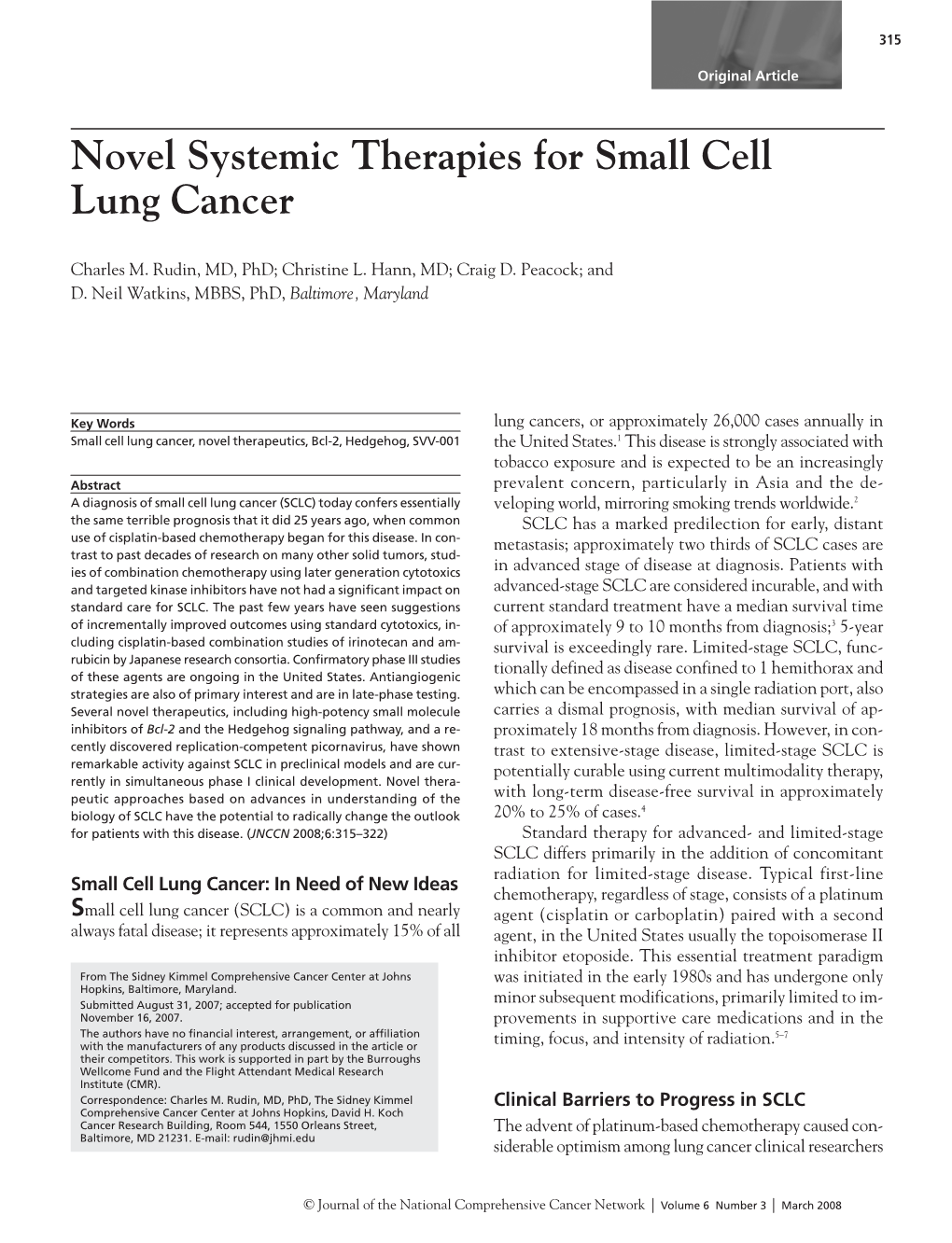 Novel Systemic Therapies for Small Cell Lung Cancer