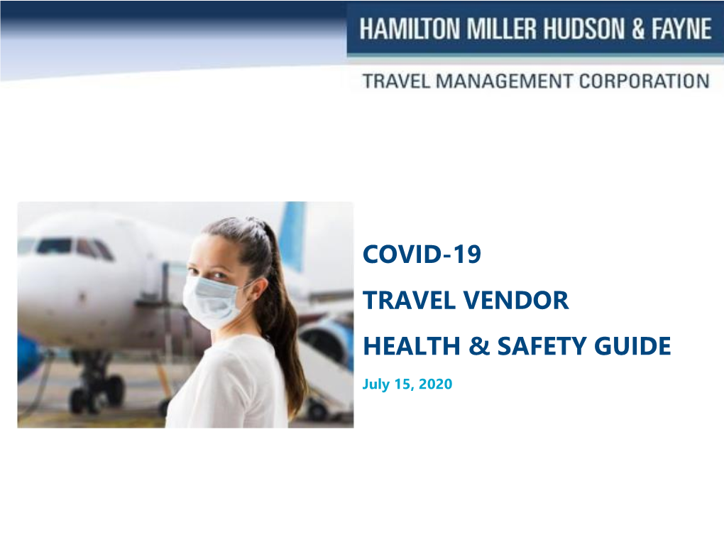 Covid-19 Travel Vendor Health & Safety Guide