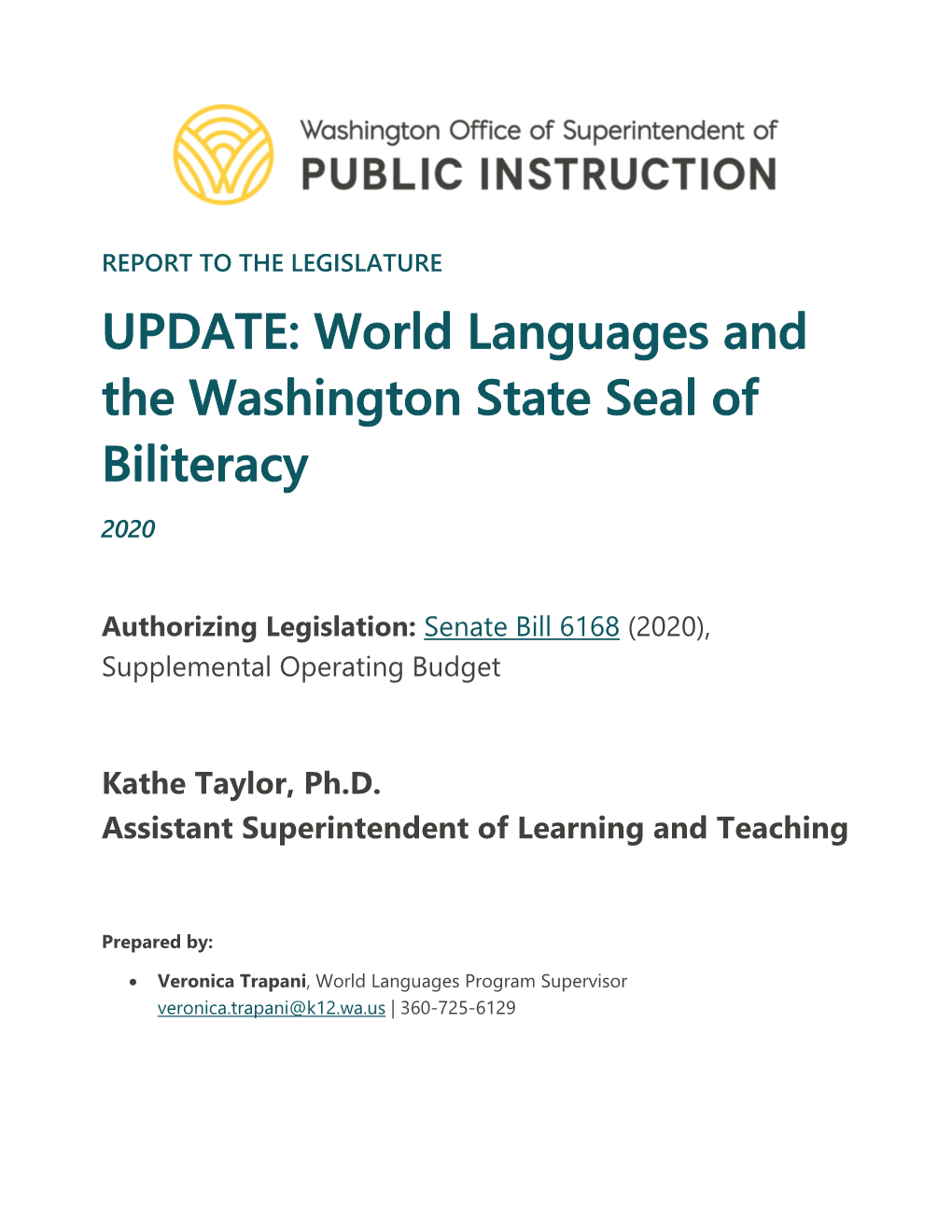 World Languages and the Washington State Seal of Biliteracy