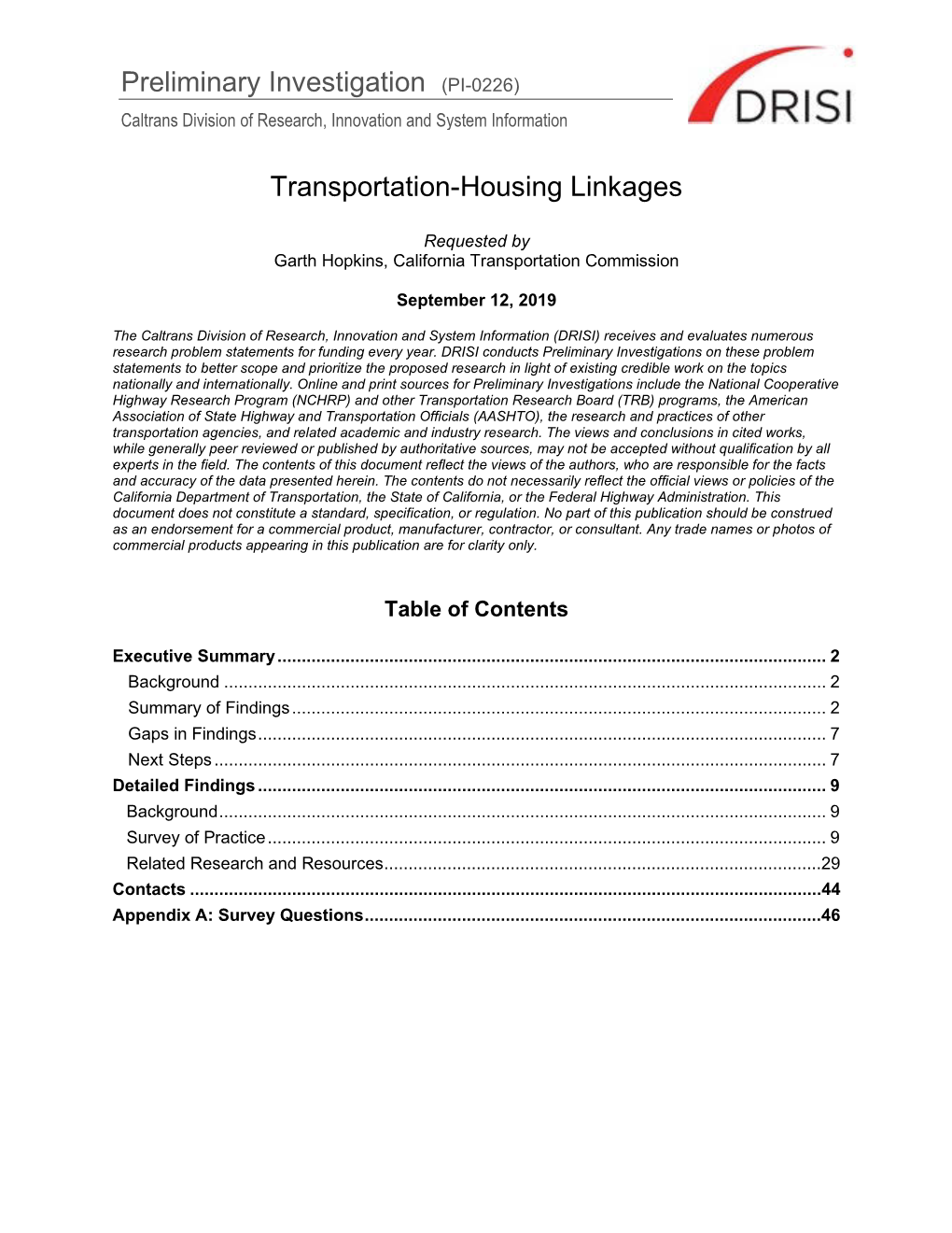 Transportation-Housing Linkages