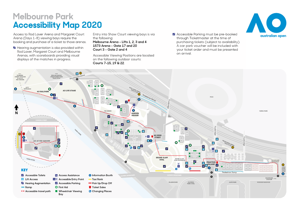 Melbourne Park Accessibility Map 2020