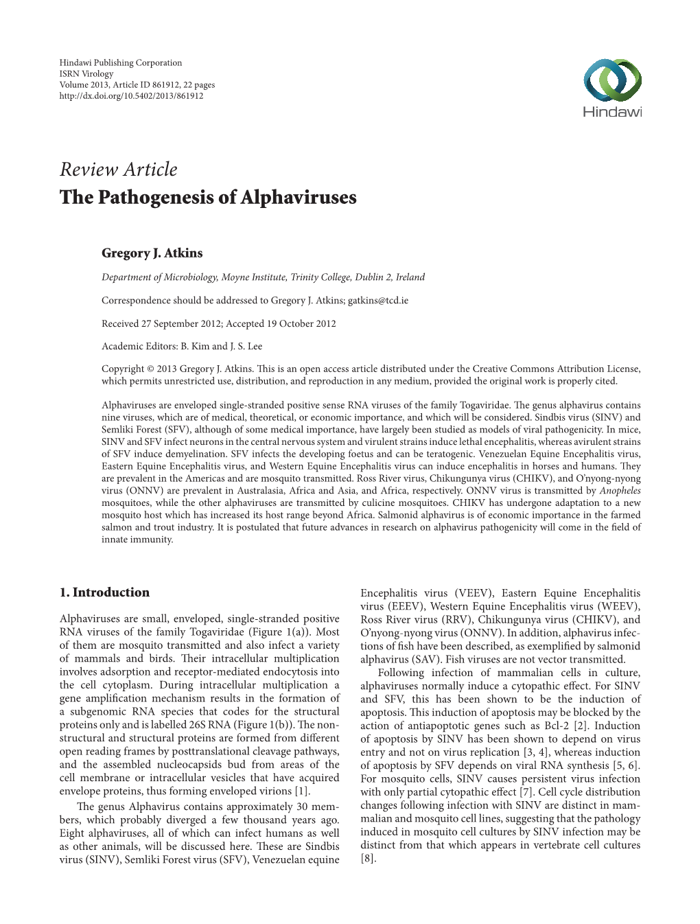 The Pathogenesis of Alphaviruses