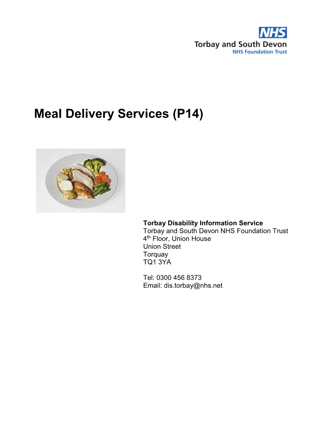 Meal Delivery Services (P14)