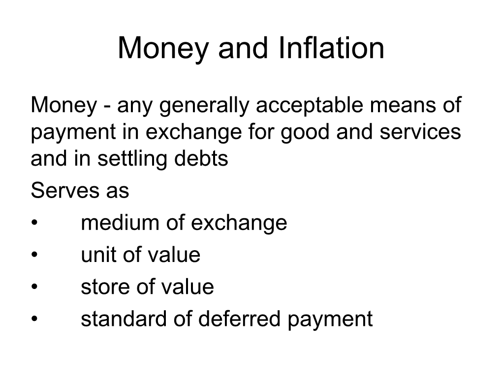 Money and Inflation