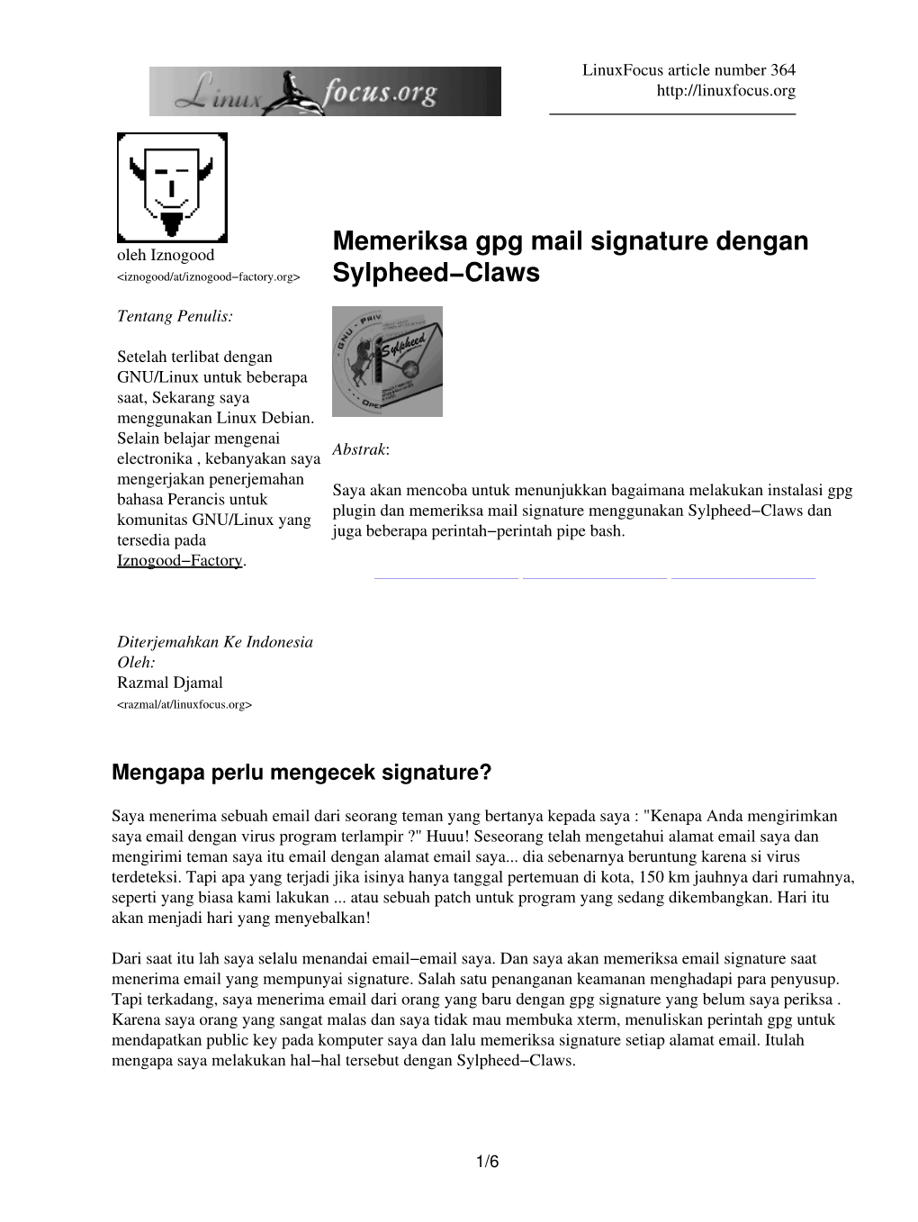 Memeriksa Gpg Mail Signature Dengan Sylpheed-Claws