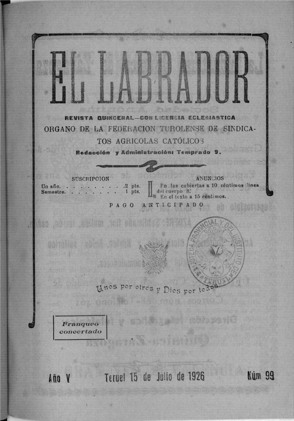 Teruel 15 Cíe Julio De 1926 Ím 93 La Industrial Química De Zaragoza