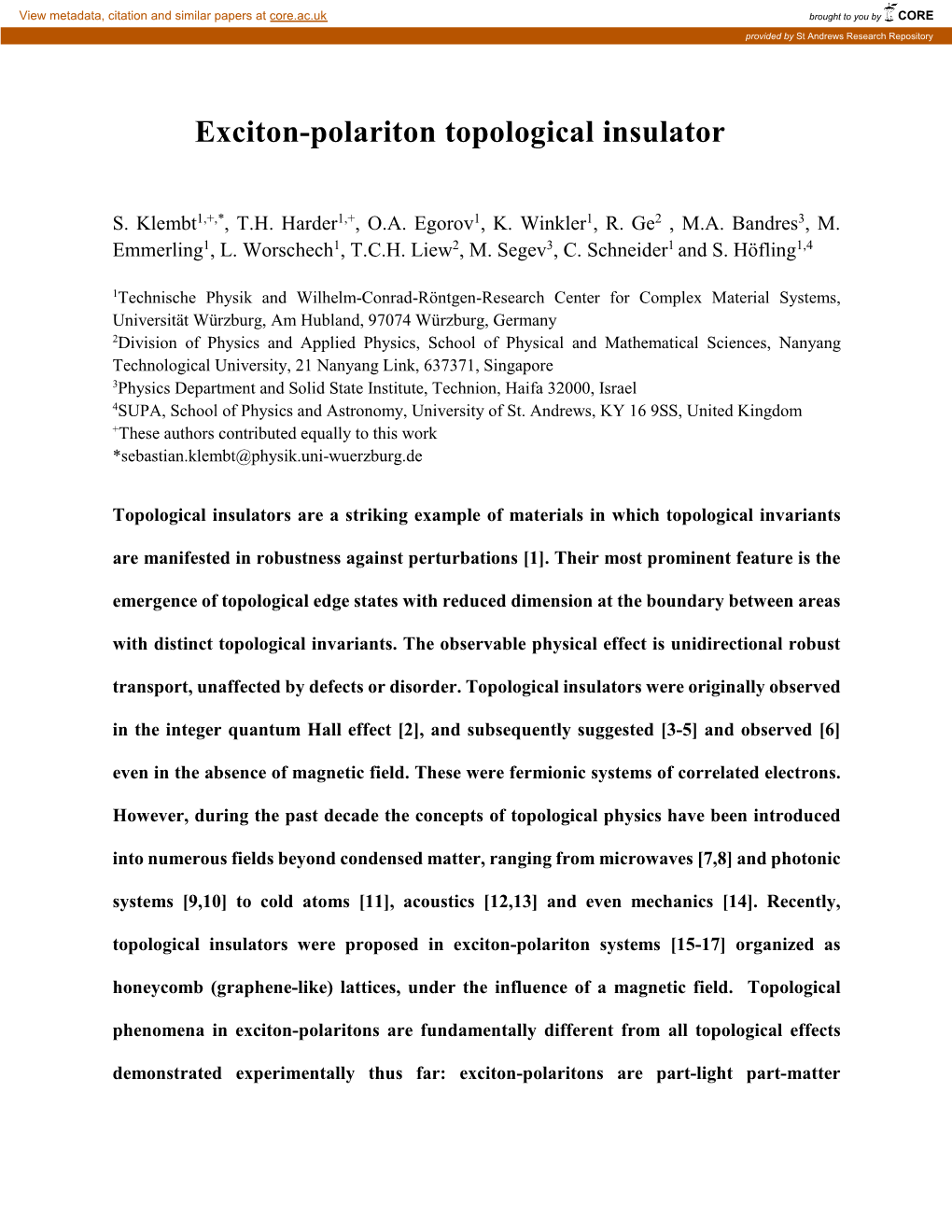 Exciton-Polariton Topological Insulator