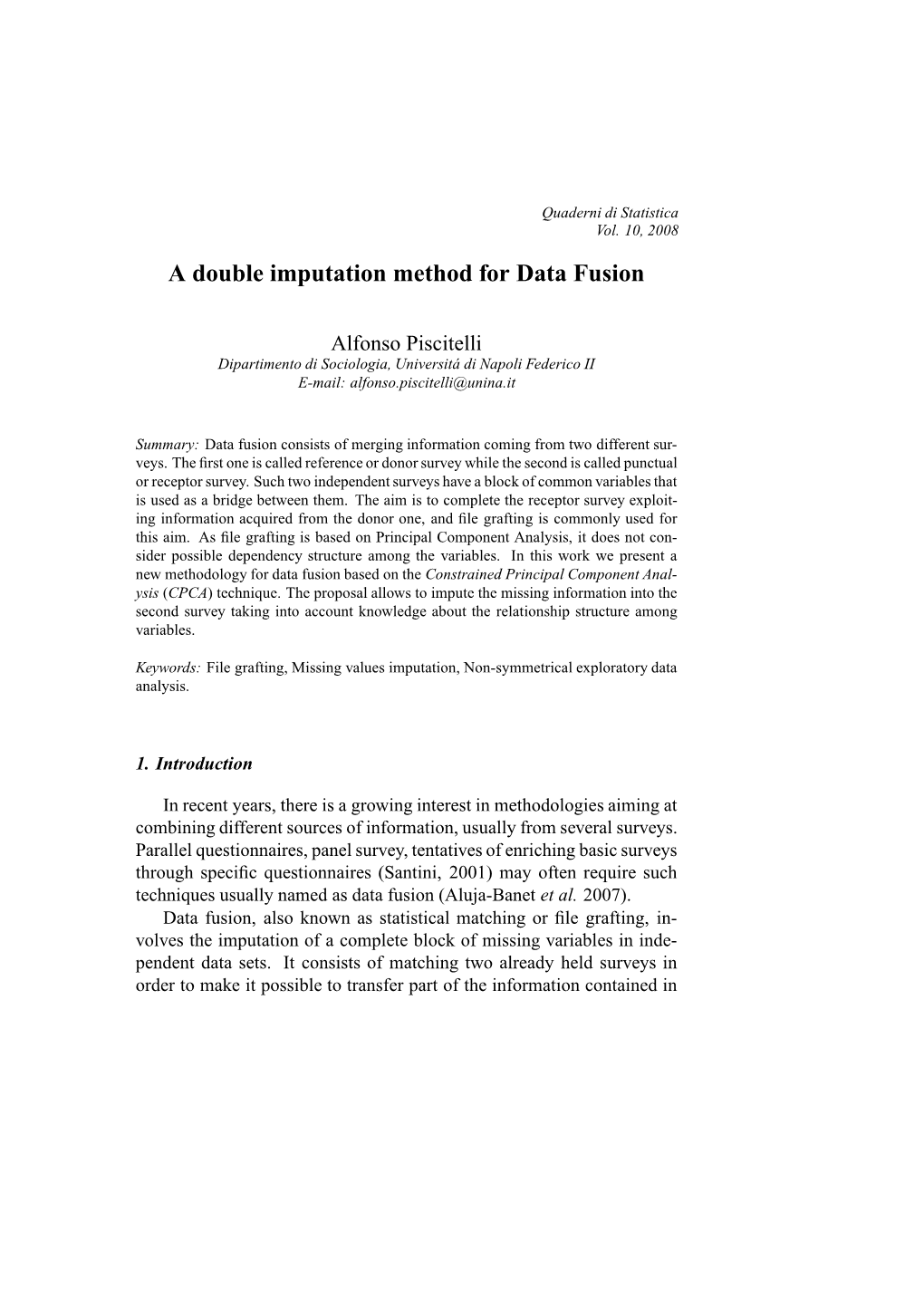 A Double Imputation Method for Data Fusion