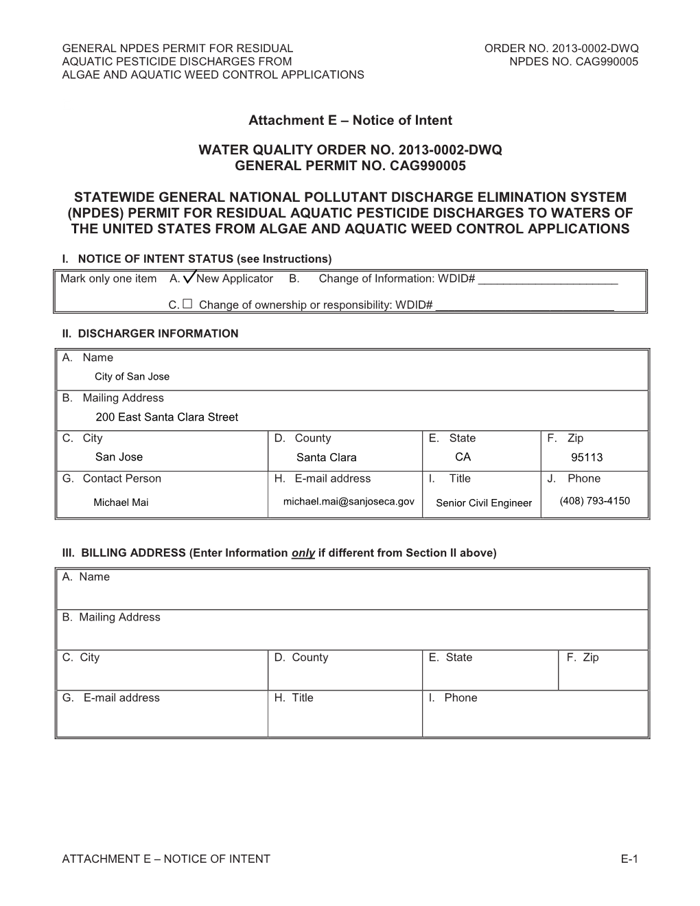 Mosquito Adulticides General Permit