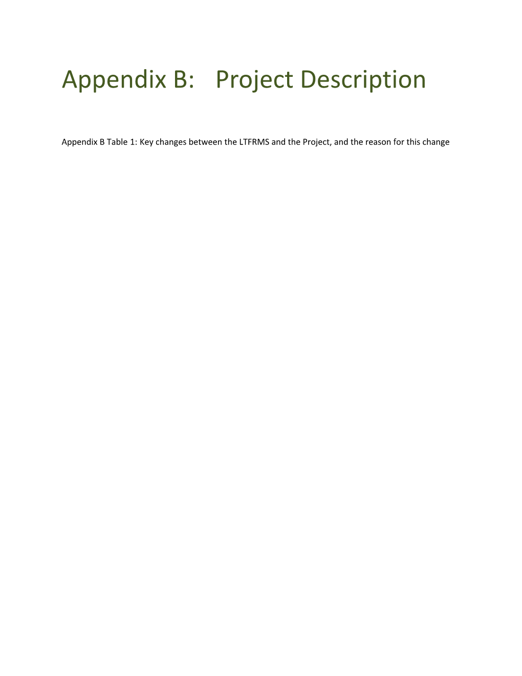 Appendix B: Project Description