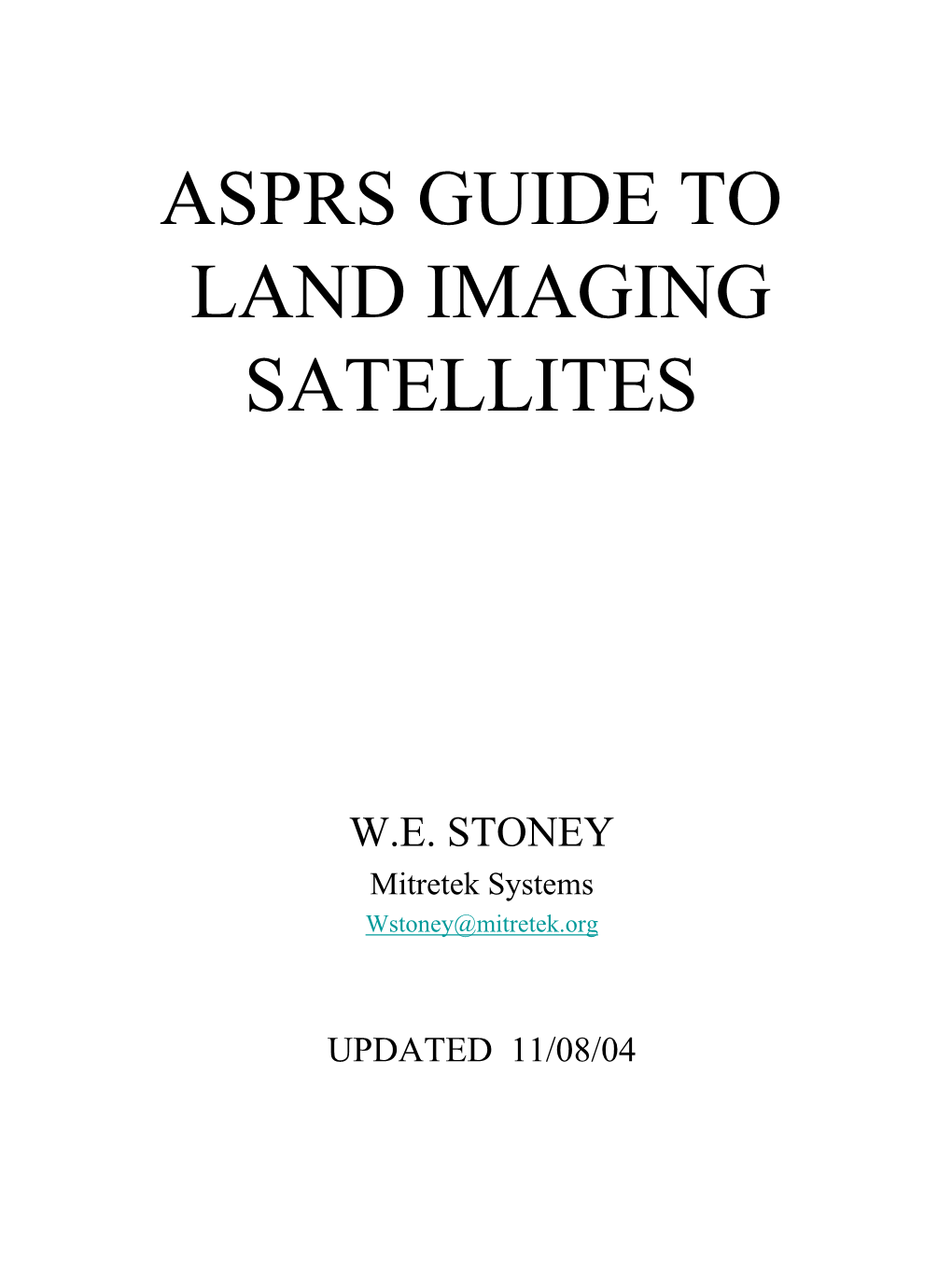 Asprs Land Imaging Satellite Data Base