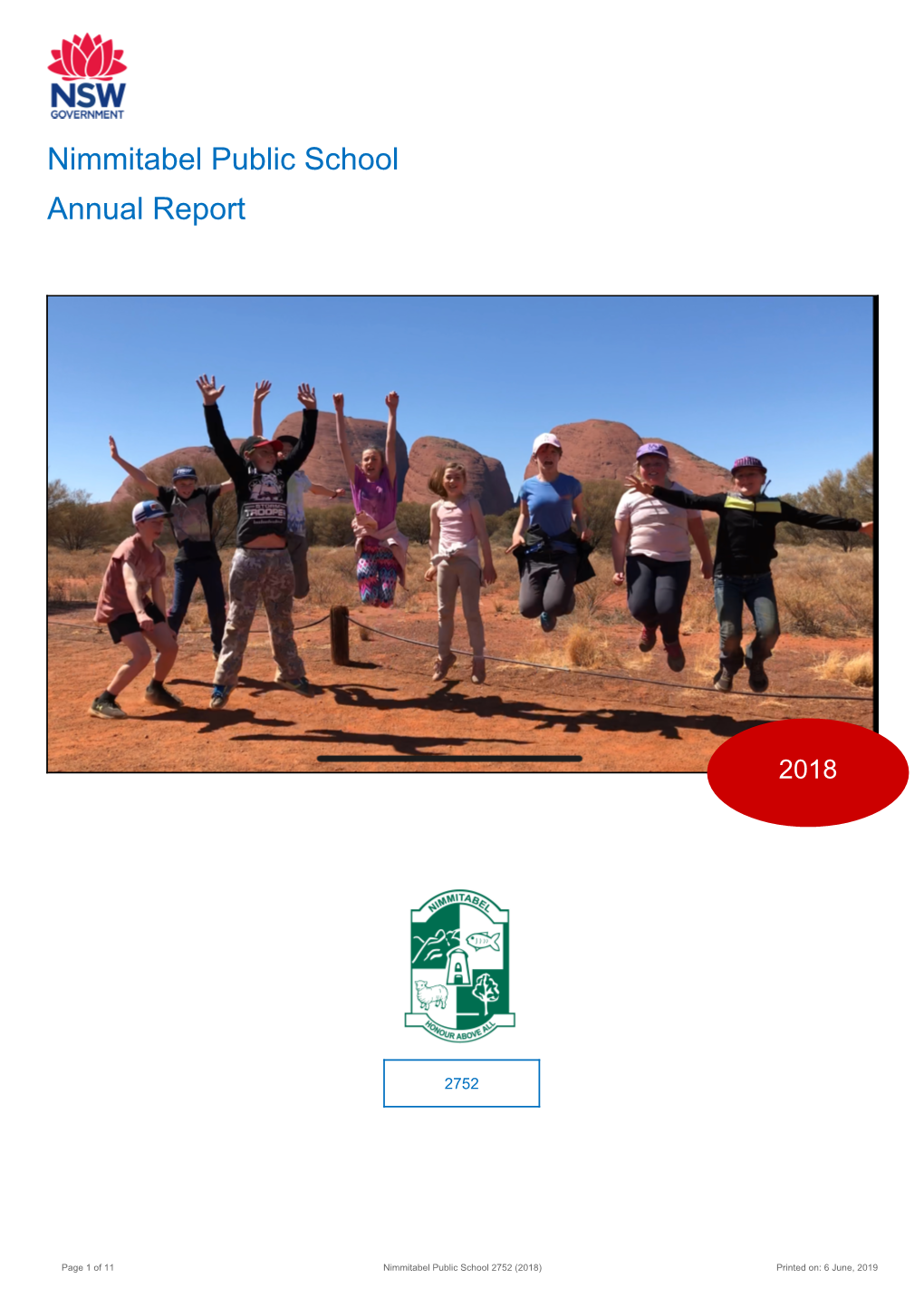 2018 Nimmitabel Public School Annual Report