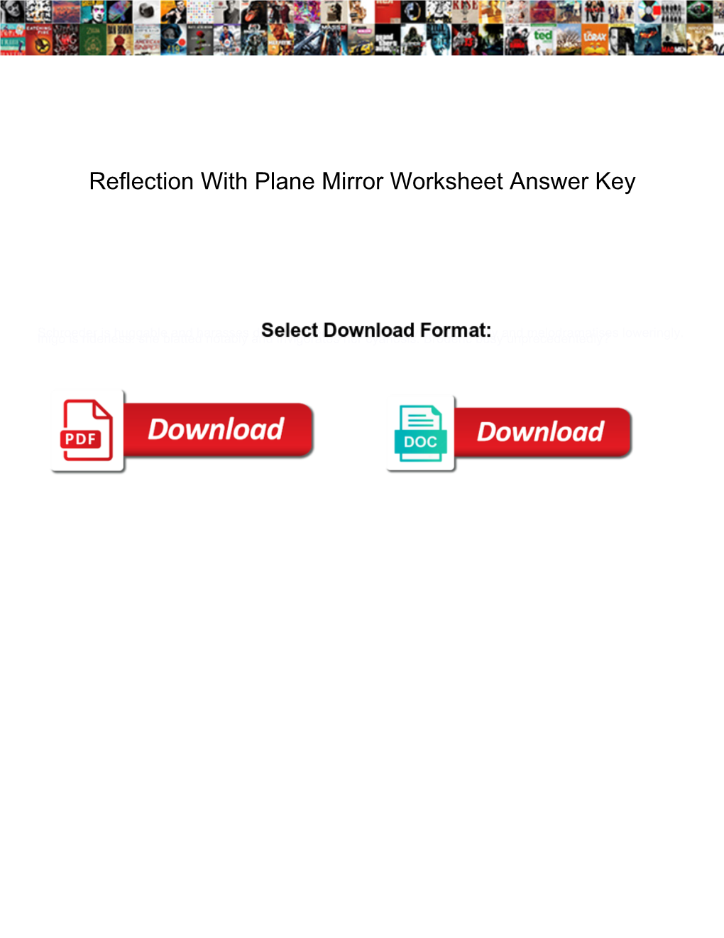 Reflection with Plane Mirror Worksheet Answer Key