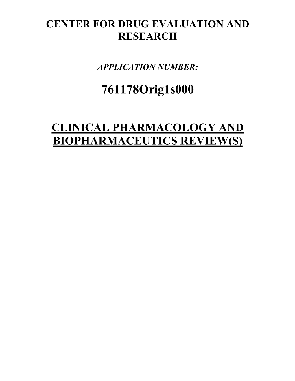 Clinical Pharmacology Review