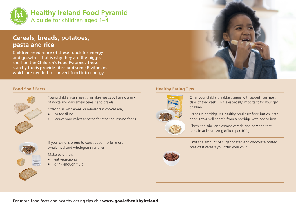 Healthy Ireland Food Pyramid a Guide for Children Aged 1–4