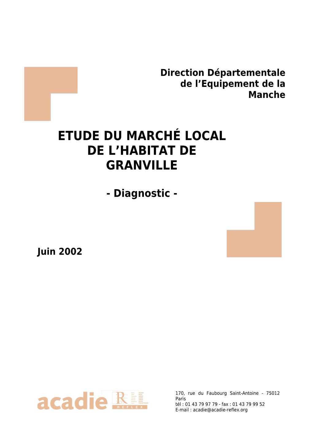 Etude Du Marché Local De L'habitat De Granville