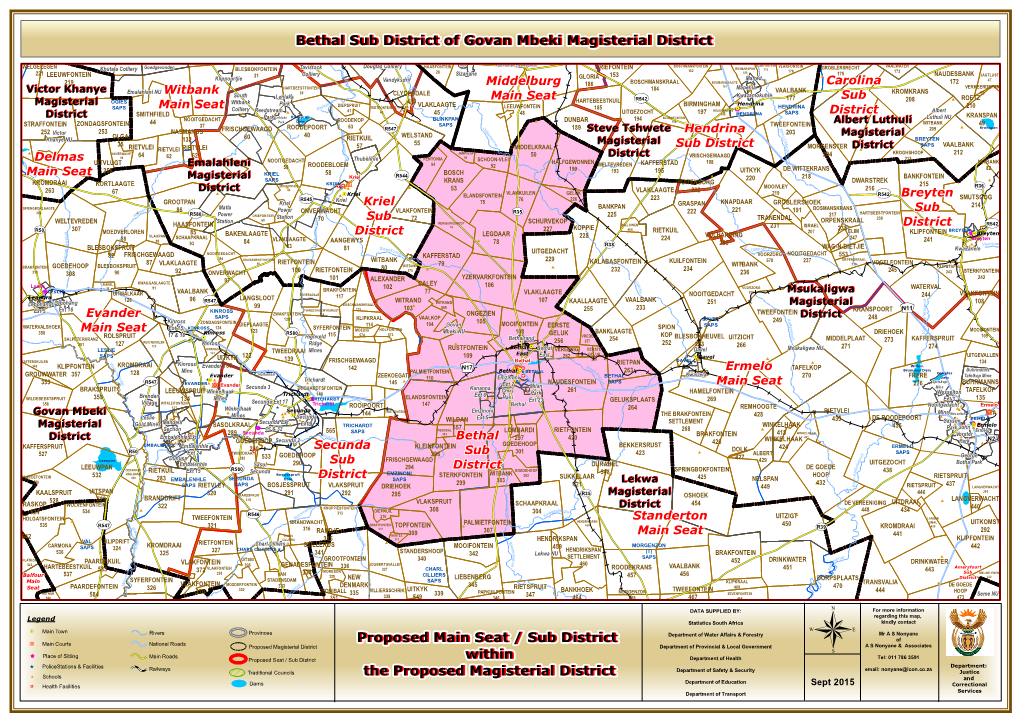 Proposed Main Seat / Sub District Within the Proposed Magisterial