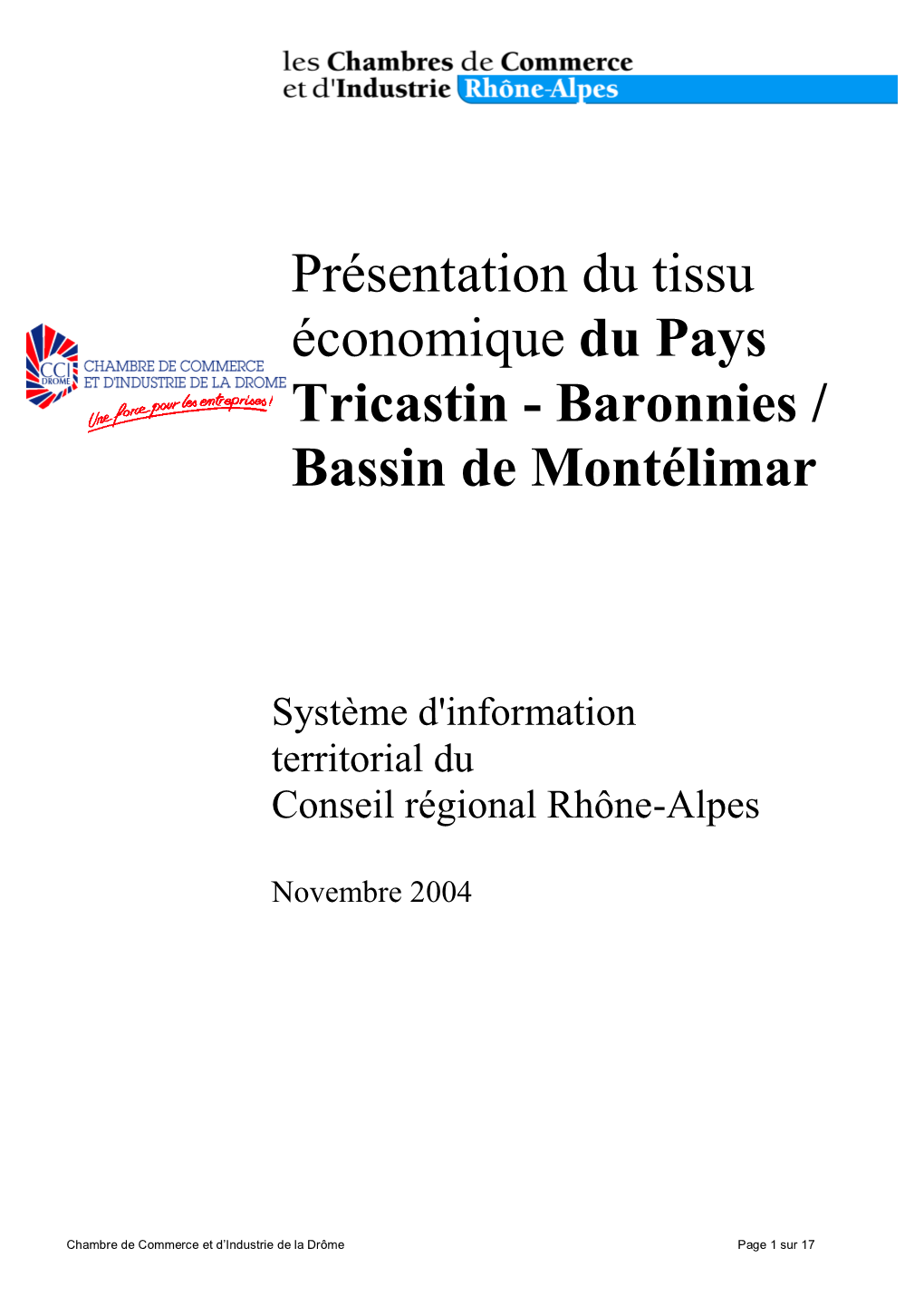 Présentation Du Tissu Économique Du Pays Tricastin