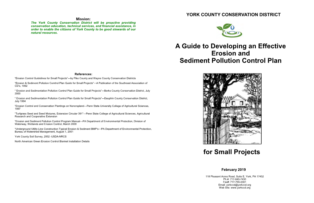A Guide to Developing an Effective Erosion and Sediment Pollution Control Plan