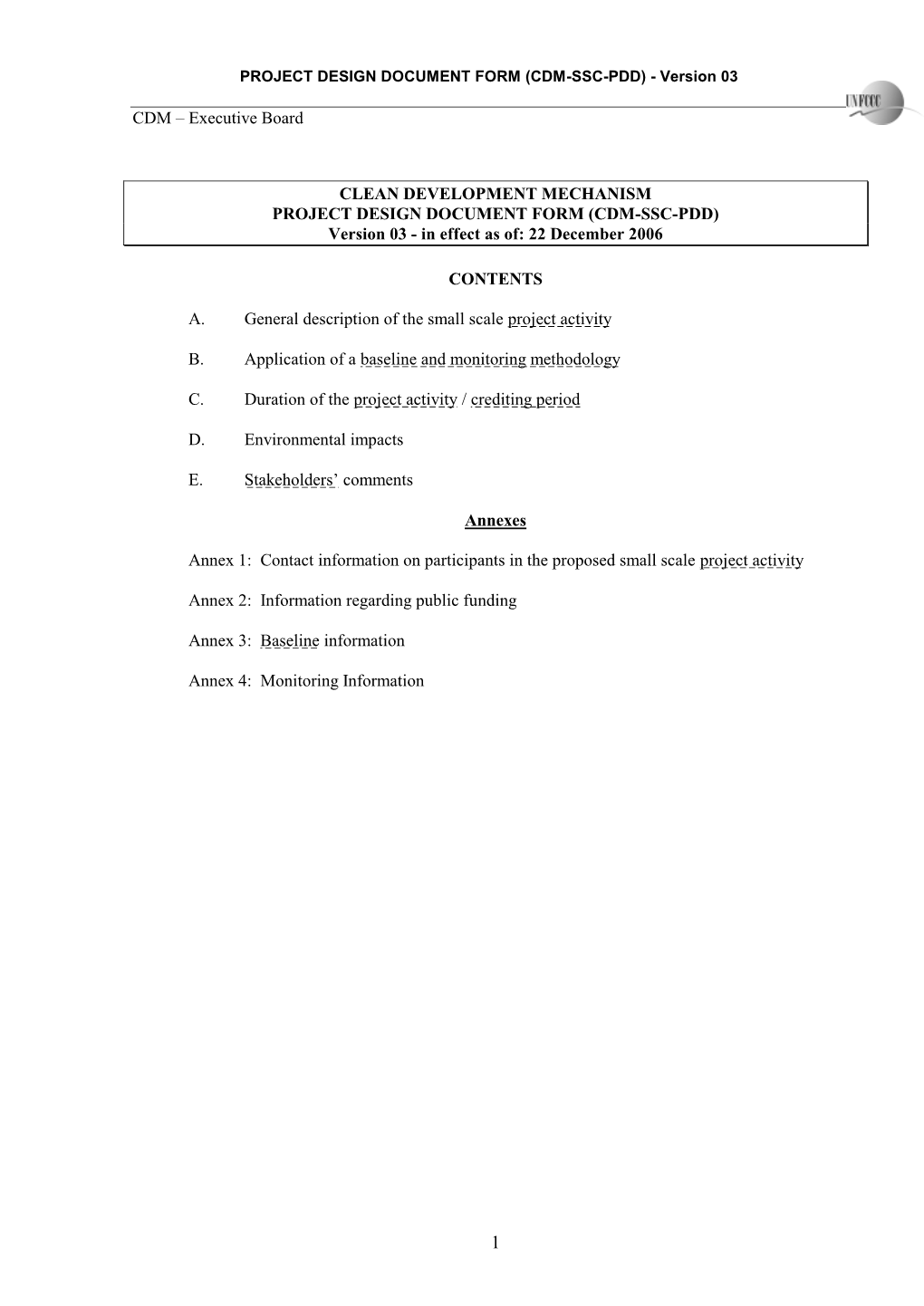 PROJECT DESIGN DOCUMENT FORM (CDM-SSC-PDD) - Version 03