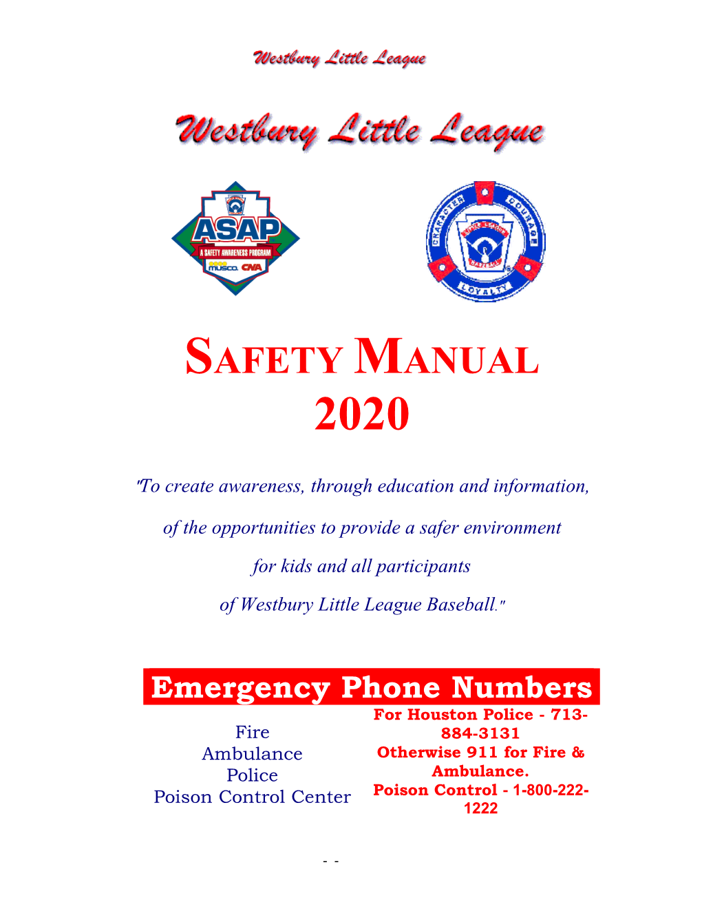 Safety Manual 2020