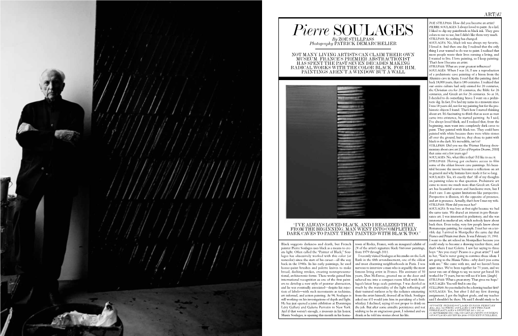 PIERRE Soulages: I Always Loved to Paint