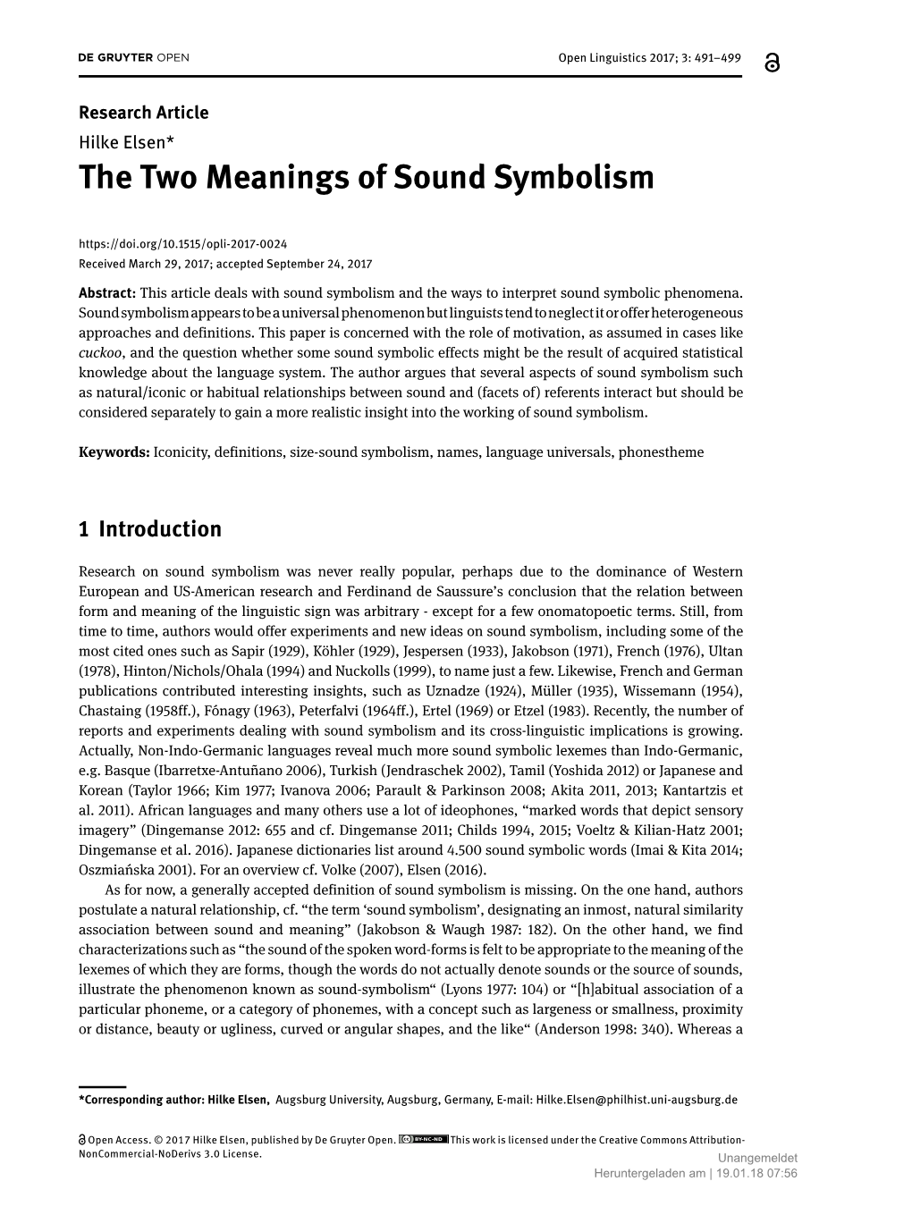 The Two Meanings of Sound Symbolism