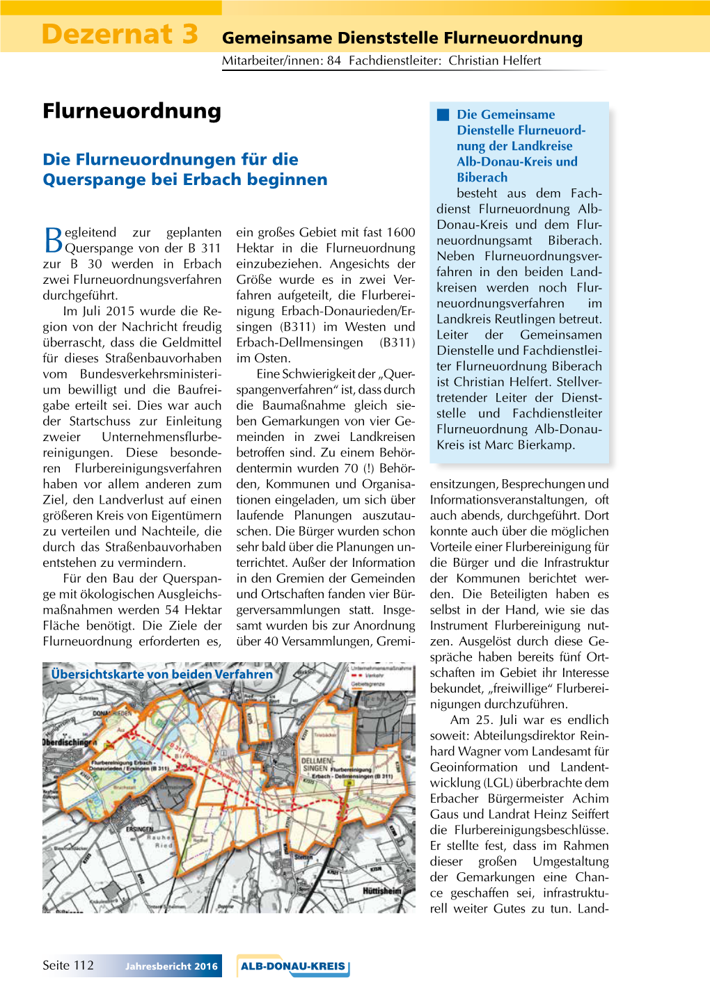Flurneuordnung Mitarbeiter/Innen: 84 Fachdienstleiter: Christian Helfert