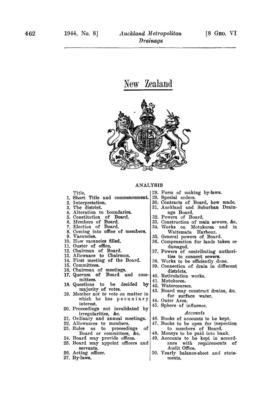 8 GEO VI 1944 No 8 Auckland Metropolitan Drainage