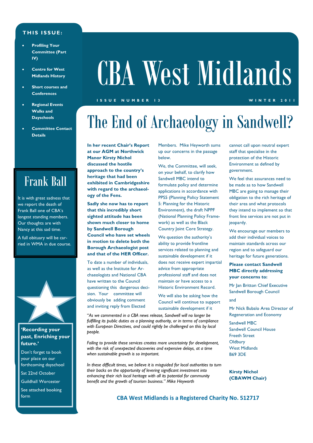 The End of Archaeology in Sandwell? Details