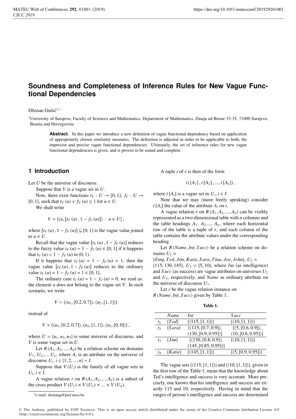 Soundness and Completeness of Inference Rules for New Vague Functional Dependencies