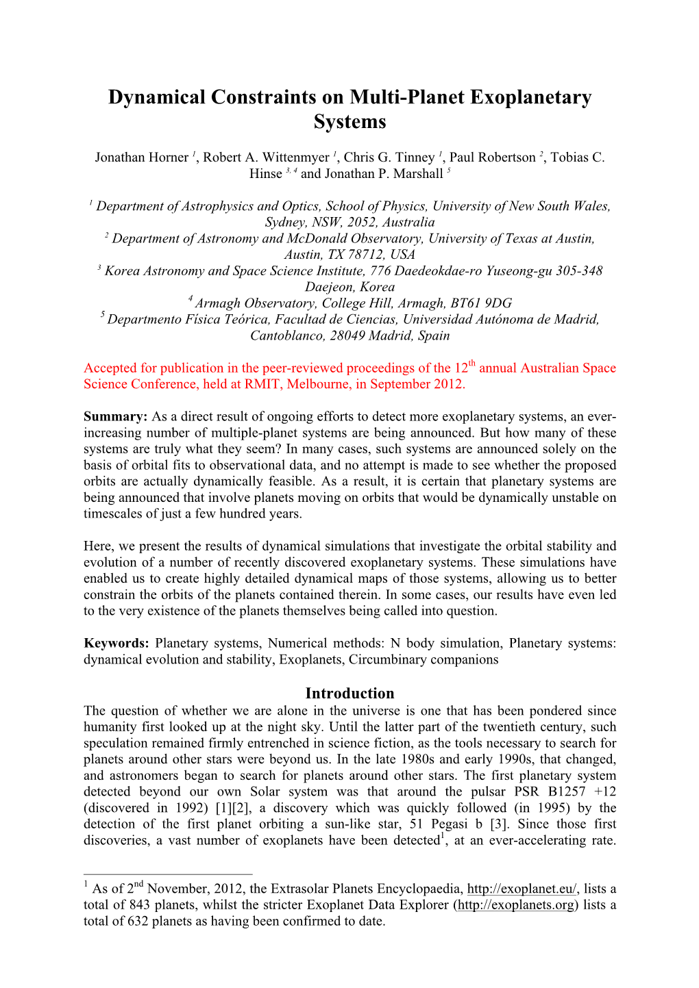 Dynamical Constraints on Multi-Planet Exoplanetary Systems