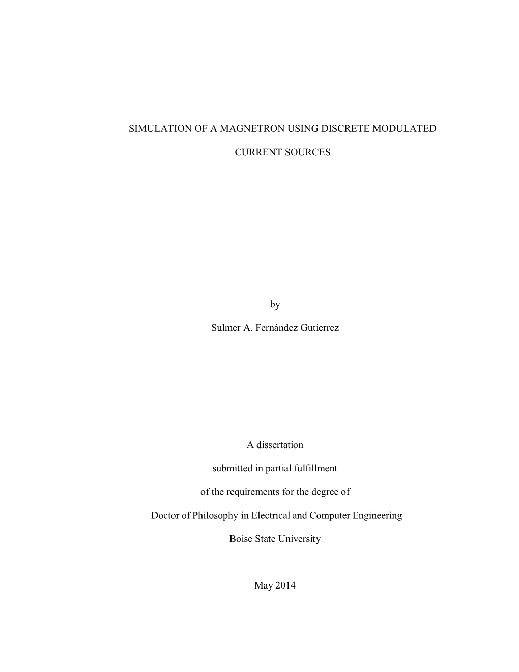 Simulation of a Magnetron Using Discrete Modulated Current Sources