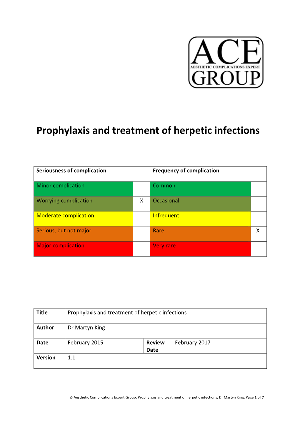 Prophylaxis and Treatment of Herpetic Infections