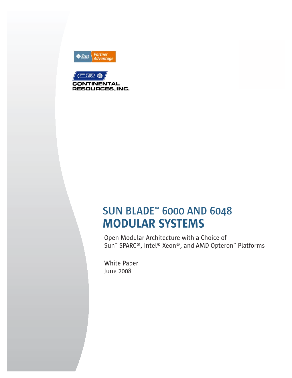 Sun Blade 6000 and 6048 Modular Systems